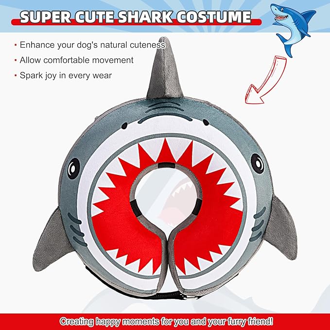 KOOLTAIL Dog Cone Collar Alternative After Surgery, Soft Inflatable Dog Neck Cone for Medium Large Dogs, Adjustable Pet Donut Recovery E Collar with Enhanced Anti-Licking Does Not Impede Vision M