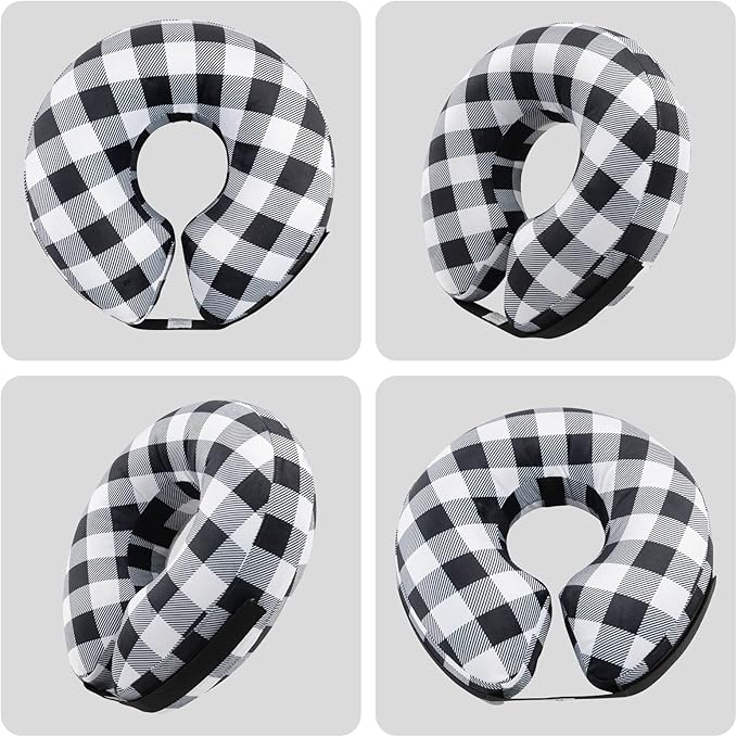 CuteBone Inflatable Dog Cone with Removable Soft Fleece Covers for Small/Medium/Large Dogs and Cats Neck Donut Collar After Surgery