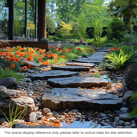 SIDONG 5 LB Mixed River Rocks, 0.4-1.2 Inches Highly Polished Pebbles for Indoor Plants, Decorative Stones for Plants, Fish Tank, Vases, Home Décor, Crafting, Garden Landscaping