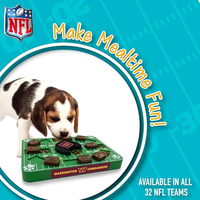 Pets First NFL Washington Commanders Puzzle Toy, Puzzle Treat Dog Toy, Interactive Dog Treat Toy, Dog Puzzle