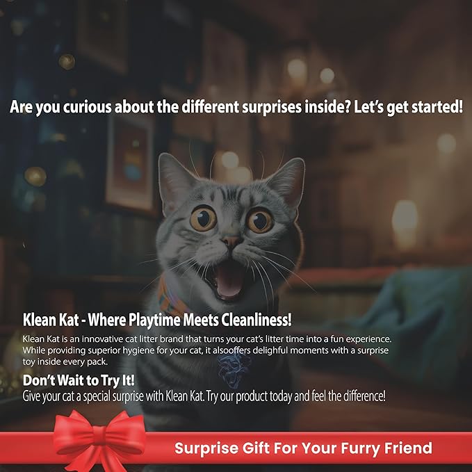 All Natural Clumping Cat Litter – Multiple Scents – Low Dust, Odor Control – Baby Powder 18 lb - Surprise Toy Inside