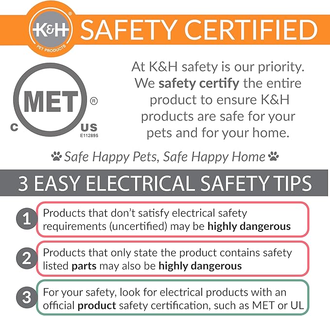 K&H Pet Products Pet Bed Warmer, Turn Any Pet Bed Into a Heated Cat or Dog Bed, Waterproof Indoor Heated Warming Pad Insert, Automatic Temperature, Safety Listed - Medium 20 X 5.5in Tan