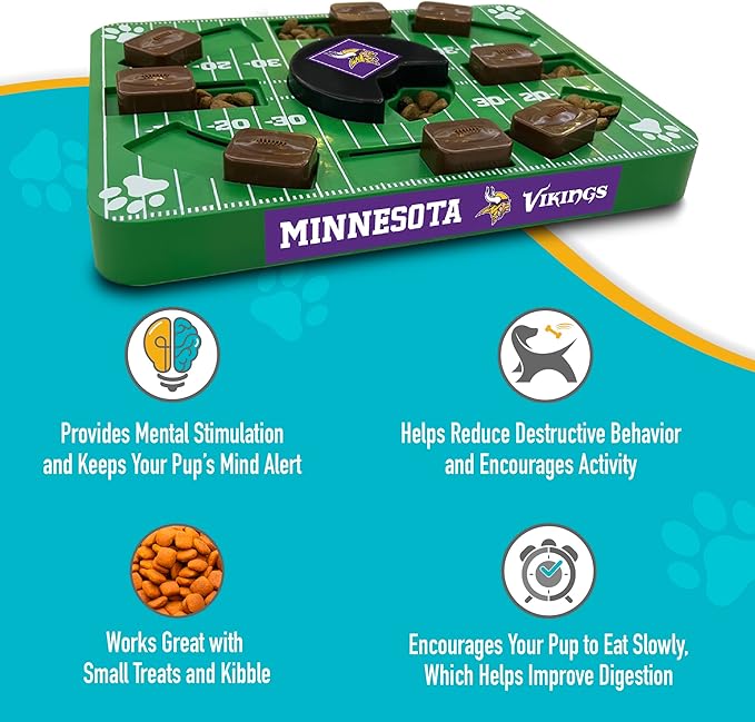 Pets First NFL Minnesota Vikings Puzzle Toy, Puzzle Treat Dog Toy, Interactive Dog Treat Toy, Dog Puzzle
