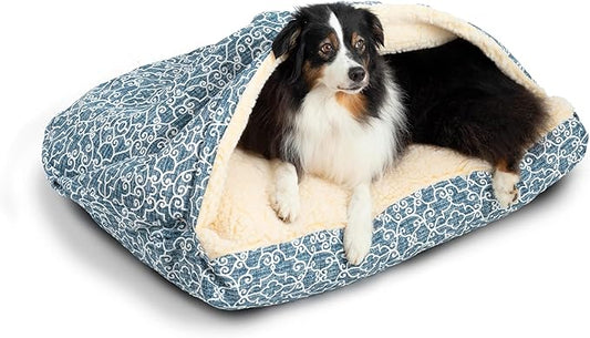Snoozer Pet Products Luxury Rectangle Cozy Cave, Wag Collection, Extra Large, Ramey Oxford