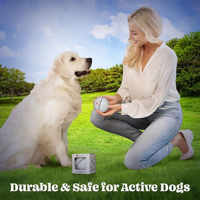 Wicked Ball - Smart Interactive Dog Ball for Solo Play - Electronic Self-Moving Dog Toys for Boredom - Rechargeable, Motion Activated - 35"