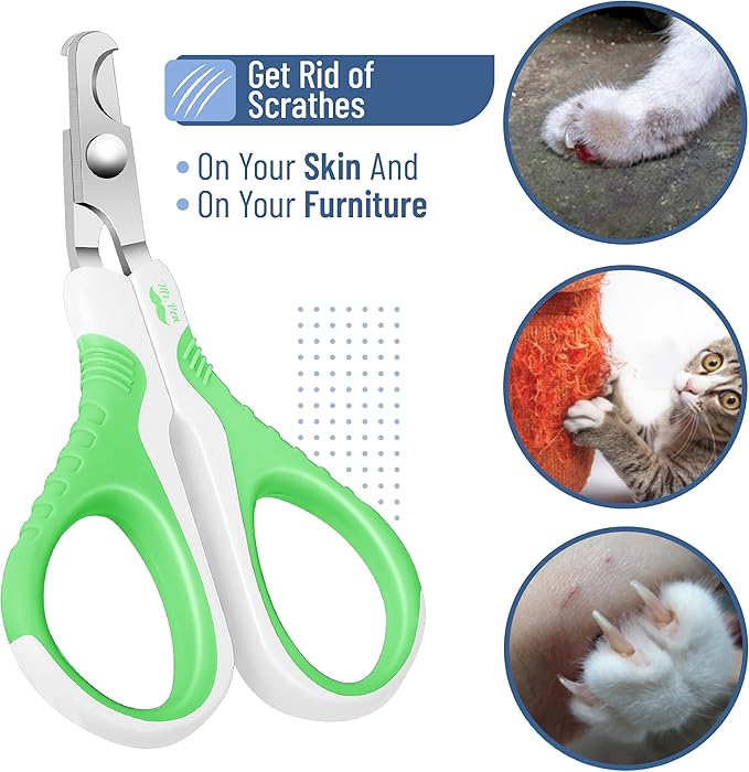 Mr. Pen Cat Nail Trimmer, Spring Green & White, Cat & Dog Nail Clipper