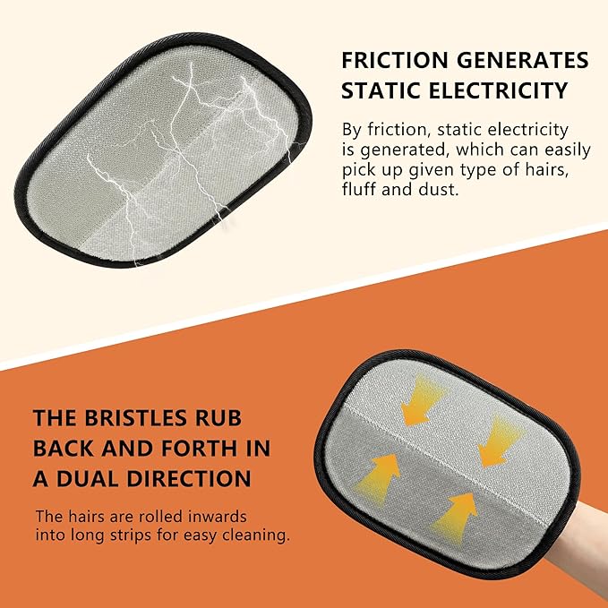 Hasina Upgrade Pet Hair Removal Glove - Reusable Grooming Glove for Dogs & Cats, Electrostatic Mitt for Pet Hair Removal, Remover Mitt for Furniture, Car Seats, Carpet & Clothing (Yellow-18)