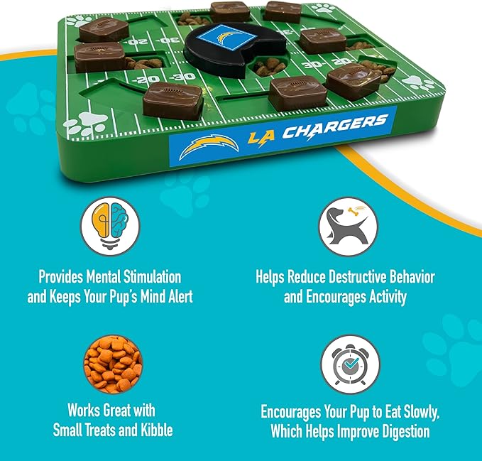 Pets First NFL Los Angeles Chargers Puzzle Toy - Interactive Dog Puzzle Treat Toy