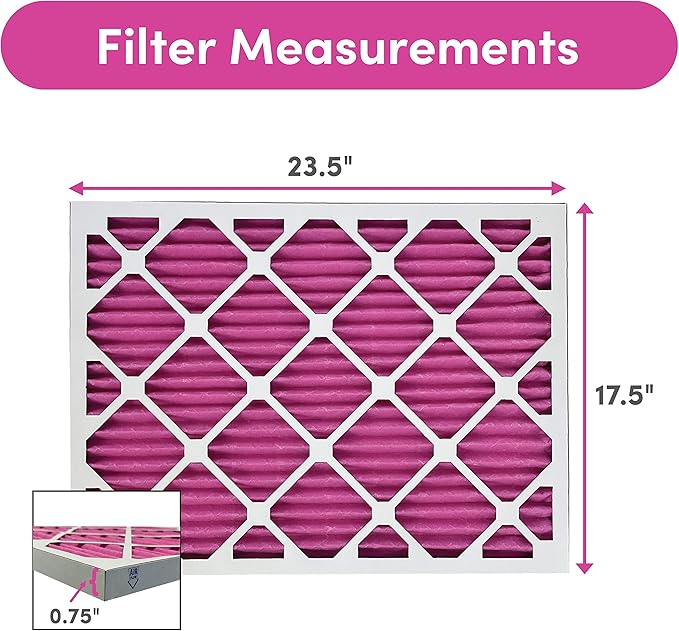 Colorfil 18x24x1 Air Filter (6-Pack) | Made in the USA | Color Changing | Remove Cat and Dog Odor | MERV 8 for Pet Hair Dander and Dust | 17.5"x23.5"x0.75" Exact Size
