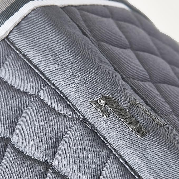 HORZE Adepto Quilted Quick-Dry Dressage Saddle Pad for Horses with Two-Tone Trim