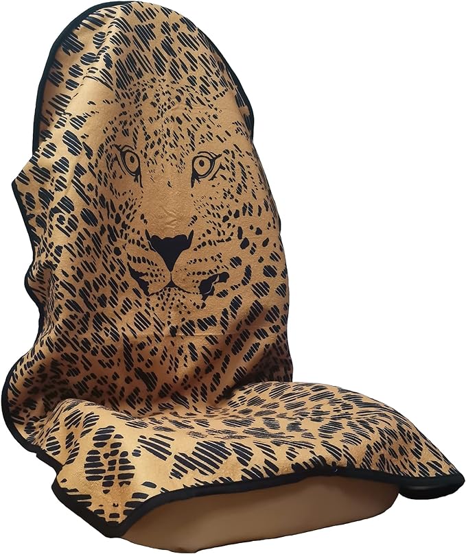 Car Seat Cover Protector Front Seats,for Gym Workout,Running,Swimming,Beach and Hiking,Waterproof Sweat Towel Bucket Seat Covers for Cars SUV Trucks (Leopard, 1Pcs)