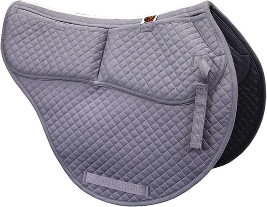 ECP Equine Comfort Products All-Purpose Contoured Correction Saddle Pad with Adjustable Memory Foam Inserts for Custom Support, Non-Slip, Shock Absorbing, 22” Spine, 19.5” Drop