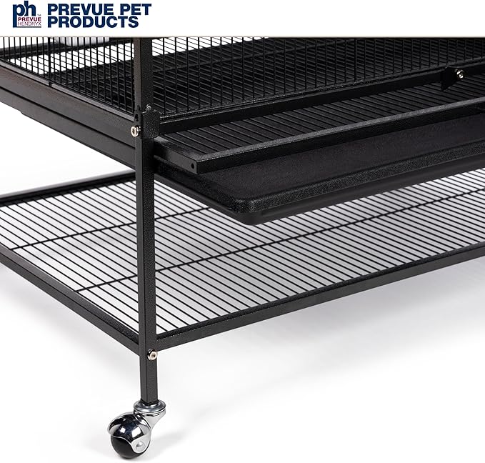 Prevue Pet Products Wrought Iron Flight Cage with Stand F040 Black Bird Cage, 31-Inch by 20-1/2-Inch by 53-Inch