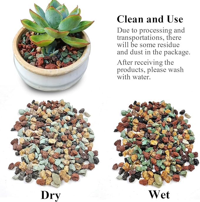 2 lbs Mix Horticultural Succulent Soil,1/4 Inch Pumice Gravel. Decorative Pebbles Lava Rock for Cactus, Bonsai, Orchid, Indoor Plants of Drainage, Ventilation and Root Growth