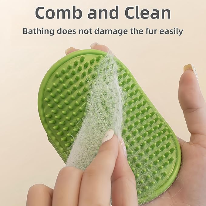 4-Pack Silicone Cat Brush Set, Pet Scratcher and Massager – Adjustable Pet Deshedding Brush, Bath Brush for Cats and Dogs, Suitable for Furniture Legs & Corners (4PCS (2 Yellow + 2 Green))