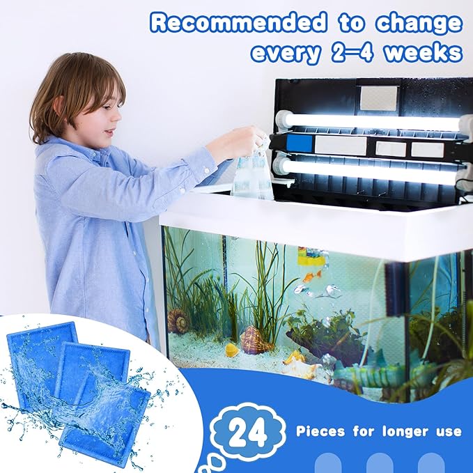 Preboun 16 Pcs Aquarium Filter Cartridge Compatible with AquaTech EZ Change #3 Fish Tank Filter Cartridge Compatible with AquaTech 30-60/20-40 Gallon Fish Tank Power Replacement