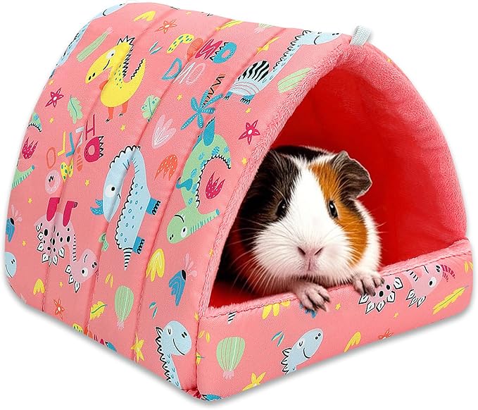 UPINS Guinea Pig Bed, Guinea Pig Hideout Washable Small Animal House Cage Accessories for Dwarf Rabbits Chinchillas Hamsters Hedgehogs Ferrets Bearded Dragons and Rats