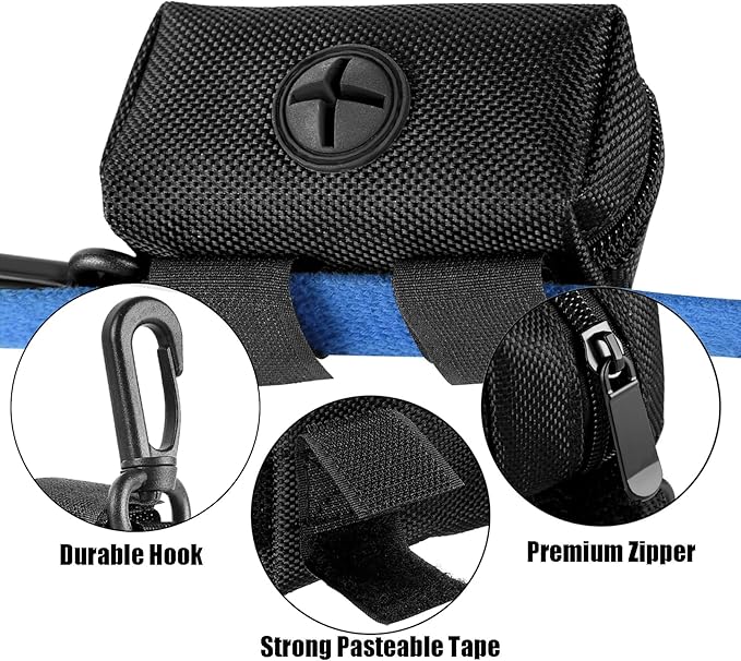 2Packs Dog Poop Bag Holder for Leash Attachment Dog Poop Bag Dispenser Dog Waste Bag Dispensers Dog Poop Bag Holders Fit Dog Leash Accessory With Hand Free Holder Carriers, Pink & Black