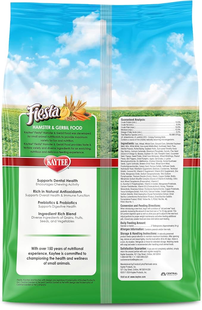 Kaytee Fiesta Hamster Gerbil, 2.5-Pound