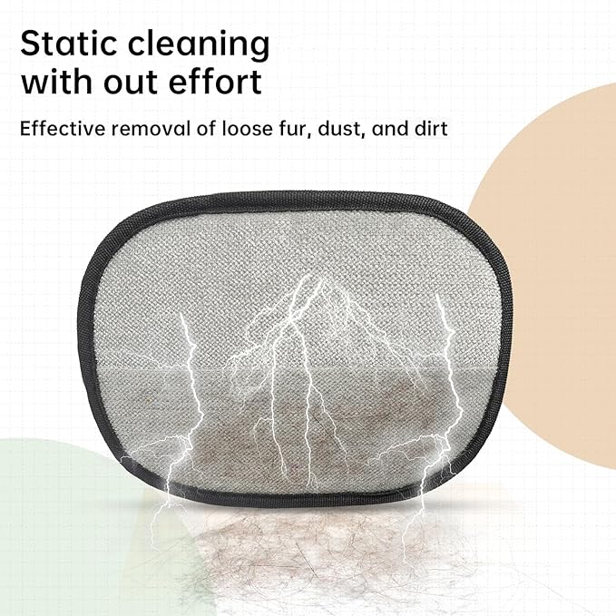 Flea Comb and Pet Hair Removal Glove for Cats & Dogs Brush for Shedding Pet Hair Removal Comb with Long & Short Stainless Steel Teeth for Deshedding & Clothing/Couch/Furniture/Carpet/Car Seat