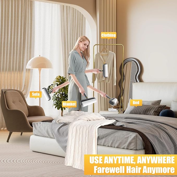 Large Surface Lint Roller, 6.3" Extra Sticky Rollers for Pet Hair, Ginat Dog Cat Hair Remover for Clothes Furniture Cleaning, 100 Sheet