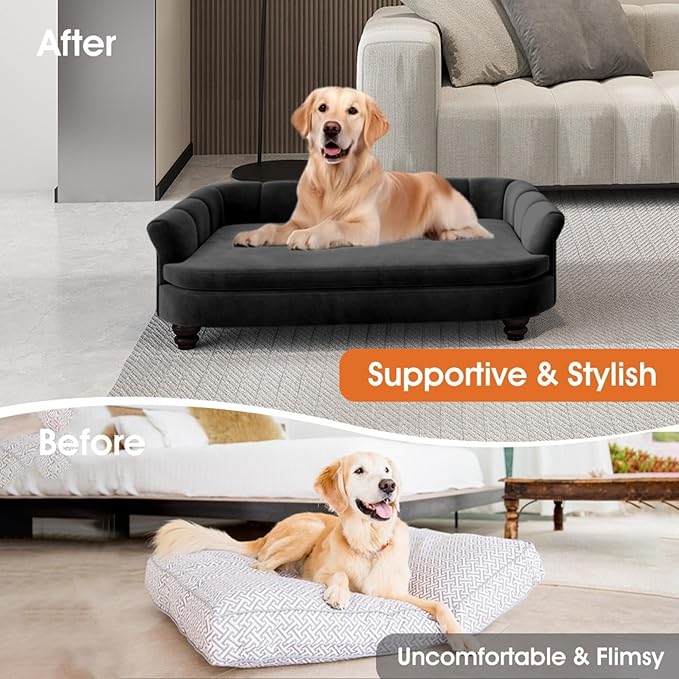 Dog Couch Sofa Bed, Comfortable Pet Sofa for Large and Medium Dogs, Soft Velvet Cushion, Durable Dog Furniture for Living Room