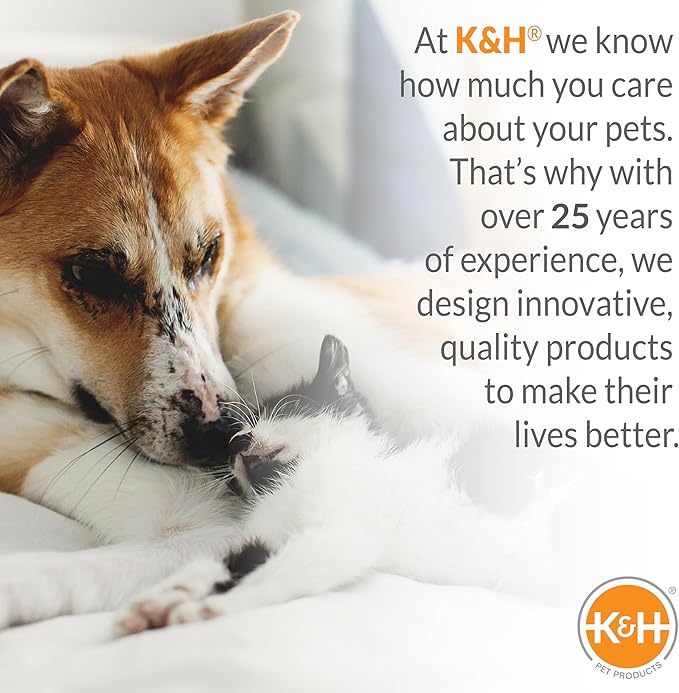 K&H Pet Products Pet Bed Warmer, Turn Any Pet Bed Into a Heated Cat or Dog Bed, Waterproof Indoor Heated Warming Pad Insert, Automatic Temperature, Safety Listed - Medium 20 X 5.5in Tan