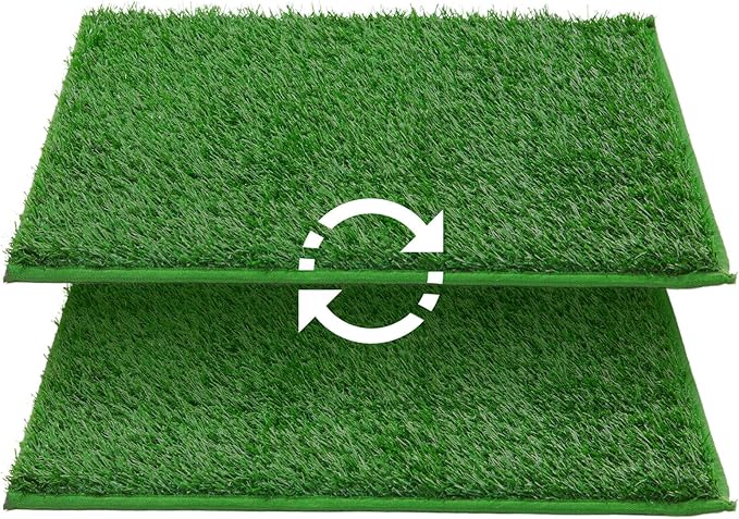 LOOBANI Dog Grass Pee Pads, Artificial Dog Grass Pads for Potty Tray, Fake Grass for Dogs to Pee On, Outdoor Indoor Pee Grass for Dog Potty (14.1*18.1 inch)