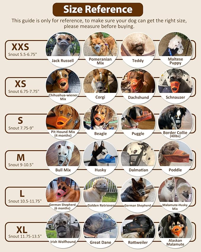 Crazy Felix Nylon Dog Muzzle for Small Medium Large Dogs Poodle Labrador Golden Retriever Doberman, Air Mesh Breathable and Drinkable Pet Muzzle for Anti-Biting Chewing Scavenging(Black,XL)