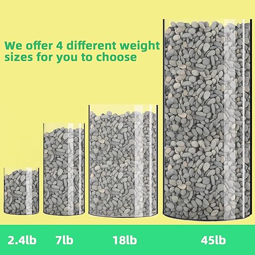 7LB River Rocks Mexican Beach Pebbles for Garden Landscape Plants Paving Grey (1Inch)