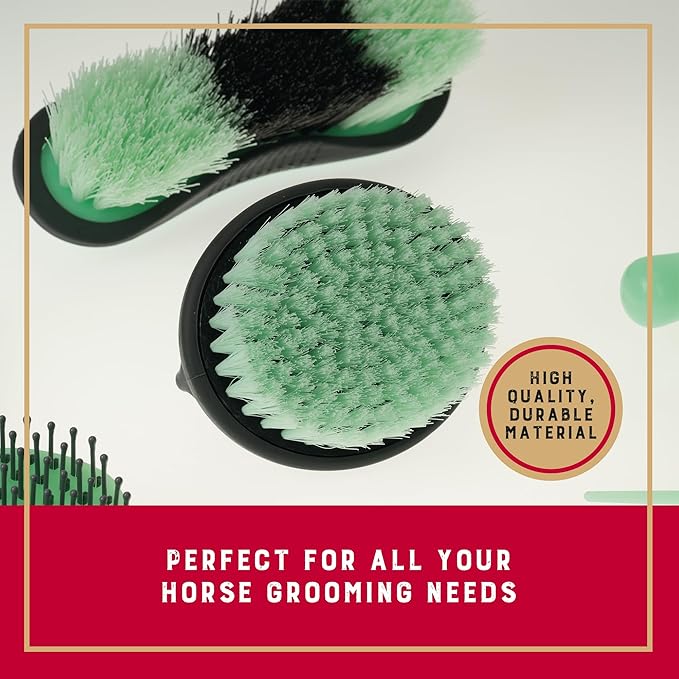 Weaver Equine 6-Piece Horse Grooming Kit, Ergonomic Gentle Horse Care Kit, Equestrian Supplies for Bathing Support, Detangling, and More, Mint/Gray