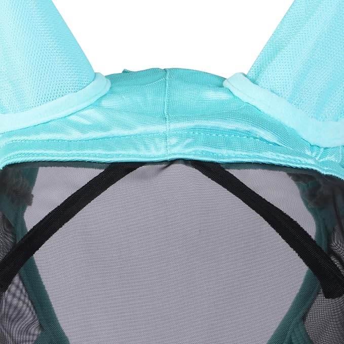 Harrison Howard CareMaster Pro Luminous Horse Fly Mask Large Eye Space Standard with Ears UV Protection for Horse Summer Mint M Cob