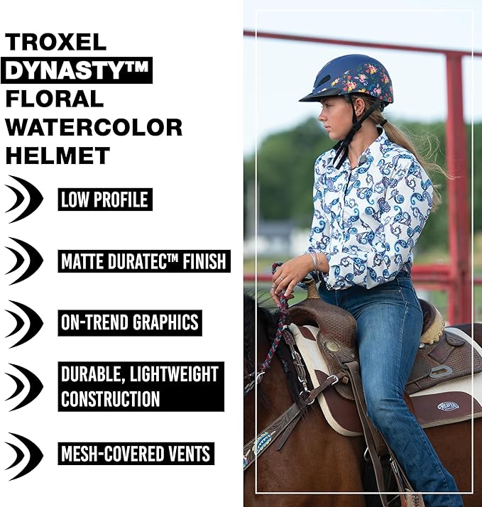 Troxel Dynasty Ultralight Horse Riding Helmet, Low-Profile, Adjustable Design, Safety Horseback Riding Gear