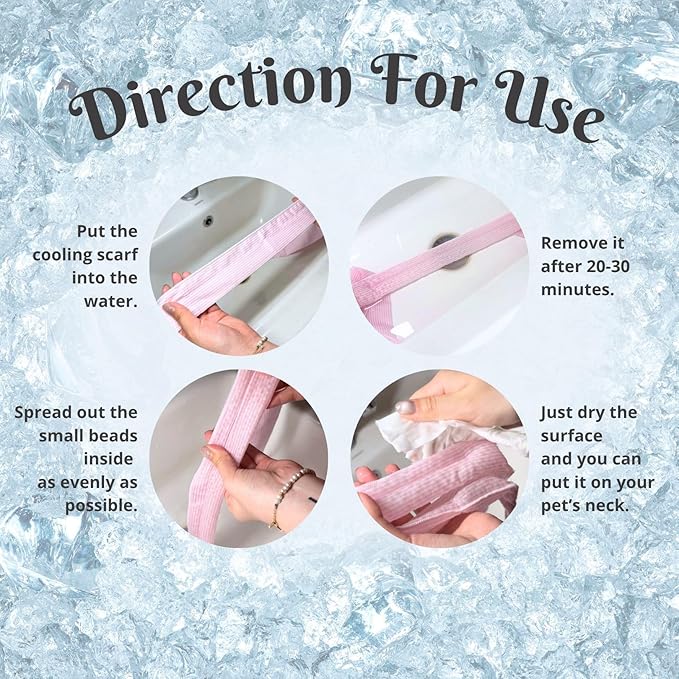 4pcs Cooling Scarf for Pets,Summer Cooling Scarves Keep Cats and Dogs Cool, Reused,Rrecycled,Suitable for Dogs (4pcs-Pink Stripe)