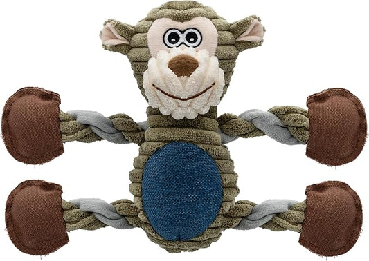 Dog Toys for Large Dog - Plush Squeaky Medium & Small Dog Toys - Stuffed Animals Puppy Toys - Funny Cute Dog Toys for Dog Birthday Presents (Monkey)