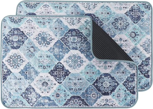 IEUUMLER Washable Pee Pads for Dogs, 2 Pack Reusable Non-Slip Grip, Super Absorbent Waterproof Puppy Pads for Potty Training, Playpen, Crate, Whelping Box EU011 (Blue, 36" x 48")