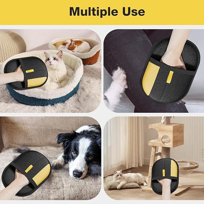 Pet Hair Removal Glove - Electrostatic Pet Hair Remover, Cat & Dog Hair Remover Tool for Couch, Furniture, Carpet, Car Seat, Curtain, Reusable Double Sided Cat Grooming Gloves (1PC)