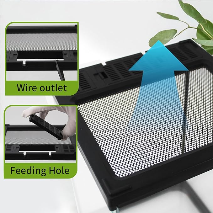 Mini Reptile Glass Terrarium Tank 8"*8"*10" Full View with Front Opening Door,Amphibians Enclosure Habitat Cage for Leopard Gecko Tarantula Young Lizard Hermit Crab Frog Insects Breeding