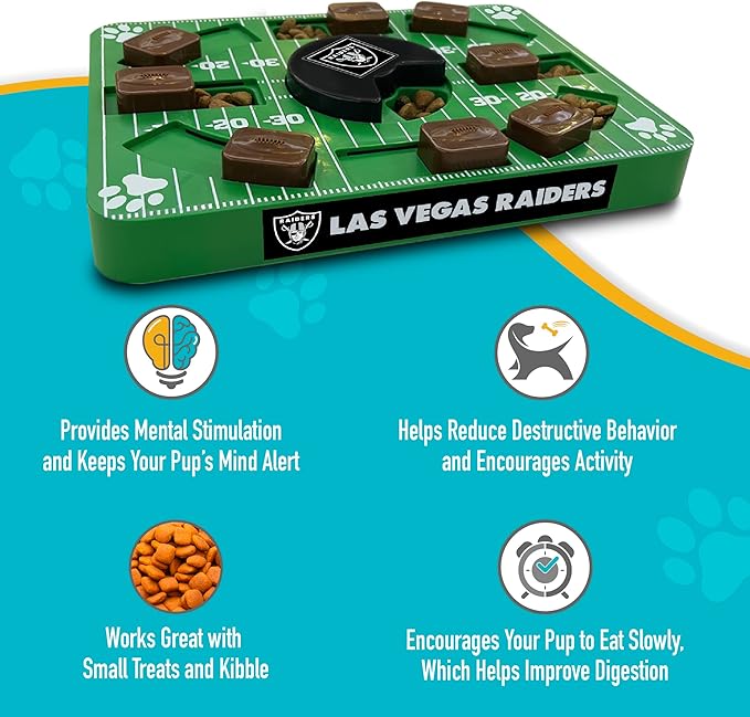 Pets First NFL LAS Vegas Raiders Puzzle Toy, Puzzle Treat Dog Toy, Interactive Dog Treat Toy, Dog Puzzle