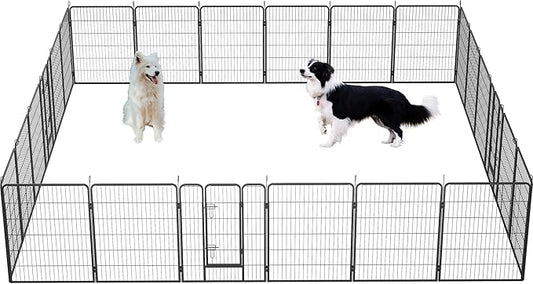 Dog Playpen, Outdoor Dog Fence, 24 Panels, 40" H Dog Pen for Medium/Small Dogs, Heavy Duty Metal Pet Fence with Gate, Portable Dog Fence for RV Camping and Yard (Black)