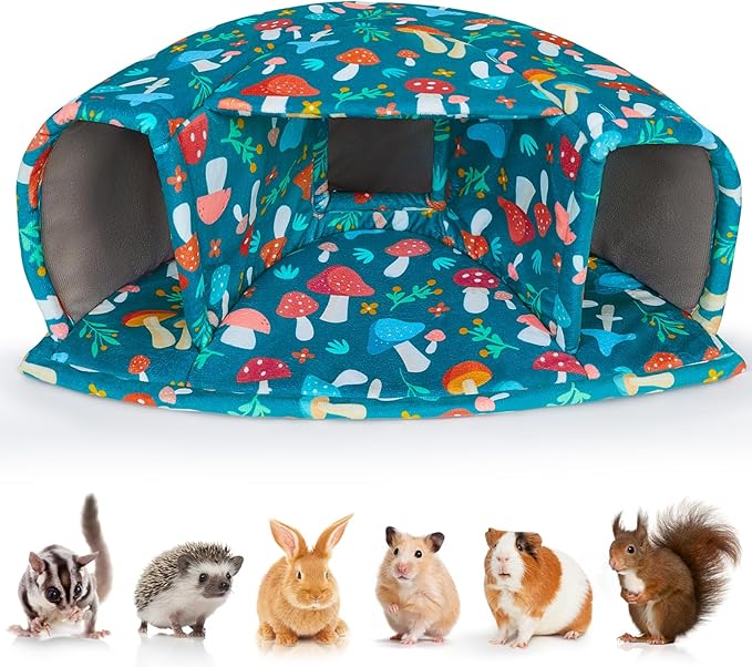 Unicorn Catcher Guinea Pig Hideout - Large Cozy Bed, Warm House, Washable Tunnel Accessories for Small Pets: Hamster, Chinchilla, Bunny