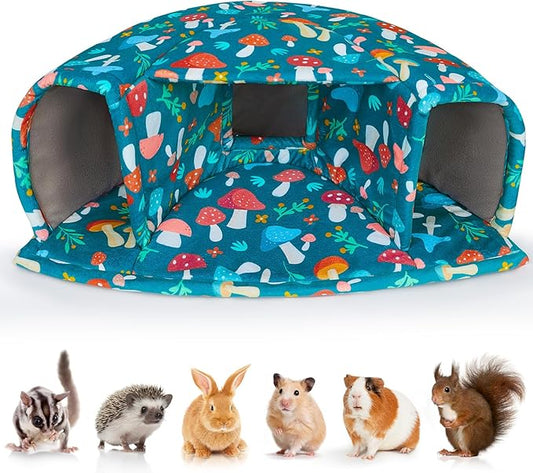 Unicorn Catcher Guinea Pig Hideout - Large Cozy Bed, Warm House, Washable Tunnel Accessories for Small Pets: Hamster, Chinchilla, Bunny