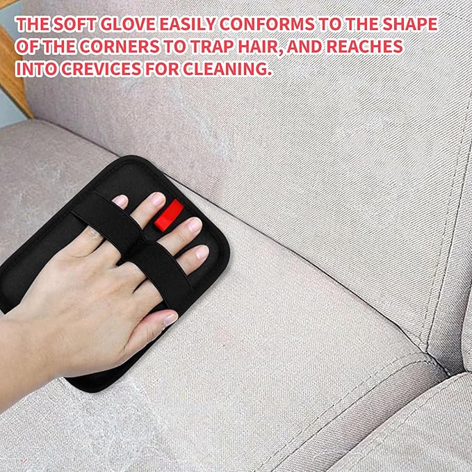 Static Pet Hair Removal Glove, 2 Pcs Electrostatic Dog Hair Remover Brush, Reusable Cat Fur Grooming Gloves for Furniture Couch Carpet Curtain Car Seat Cleaning Tool