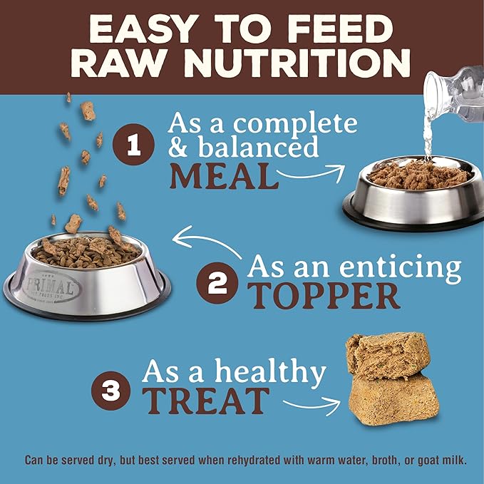 Primal Freeze Dried Raw Cat Food Nuggets Rabbit, Complete & Balanced Meal or Topper, Premium, Healthy, Grain Free, High Protein Raw Cat Food with Probiotics (14 oz)