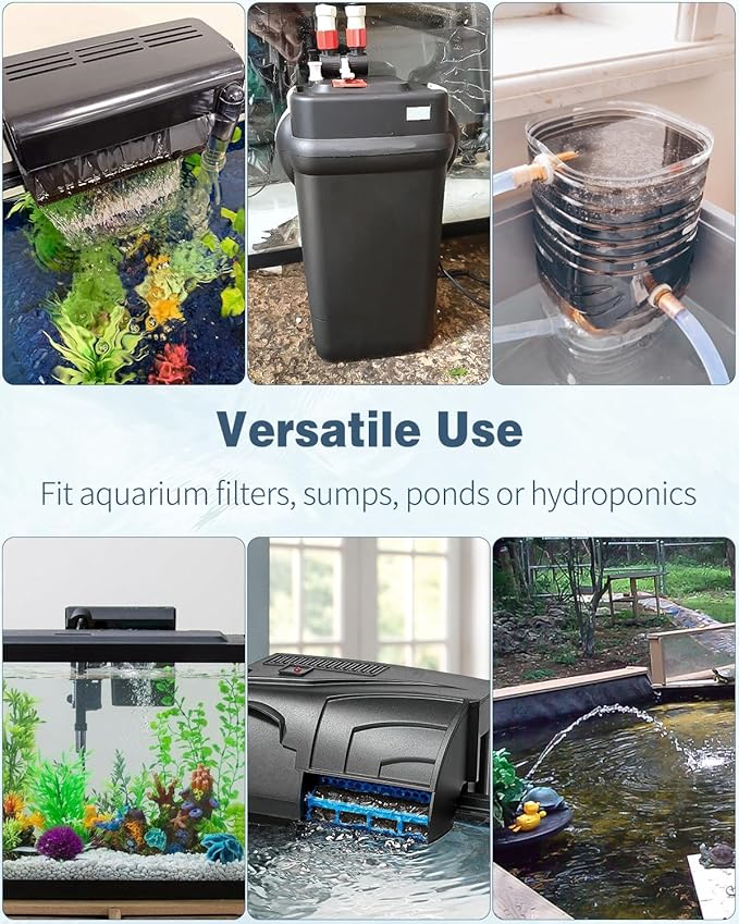 Pawfly 2 Pack Aquarium Filter Sponge Pad Hydroponics Black Foam Floss for Water Filtration, Aquarium Filter Media Pad for Fish Tank Filters, 7.4" L x 4.7" W