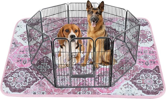 IEUUMLER Washable Pee Pads for Dogs, 1 Pack Reusable Pee Pads for Dogs Non-Slip Grip, Super Absorbent Waterproof Puppy Pads for Potty Training, Playpen, Crate, Whelping Box EU011 Pink, 71x71