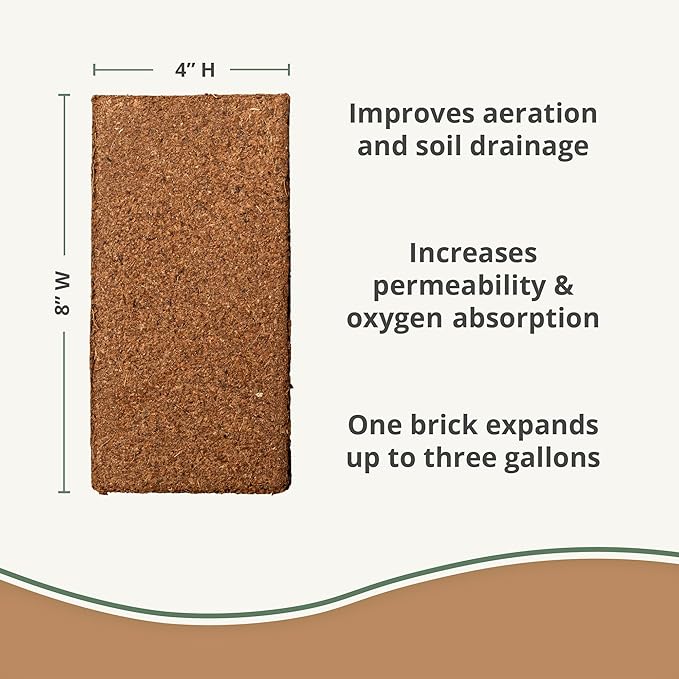 Coco Coir 650gm Bricks (30-Pack) - Organic Coco Coir for Plants & Gardening - OMRI-Listed Cocopeat for Garden Soil, Seed Starter Soil, & Mulch - Coconut Coir Bricks - Coconut Fiber Potting Mix