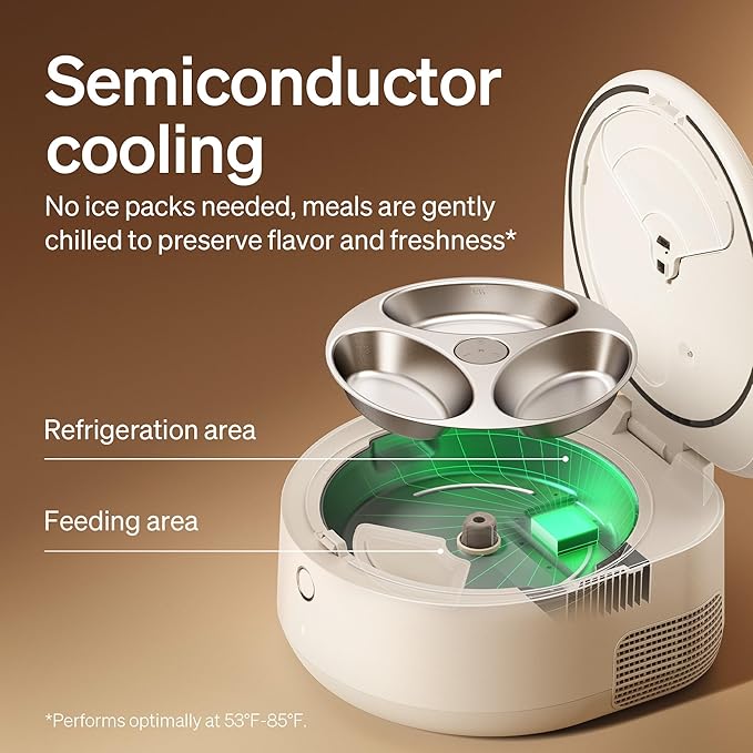 PETLIBRO Automatic Cat Feeder Wet Food with Stainless Steel Bowl, Refrigerated Auto Cat Feeder with Semiconductor Cooling, 3 Fresh Meals for 3 Days, App-Controlled Pet Food Dispenser, Easy to Clean