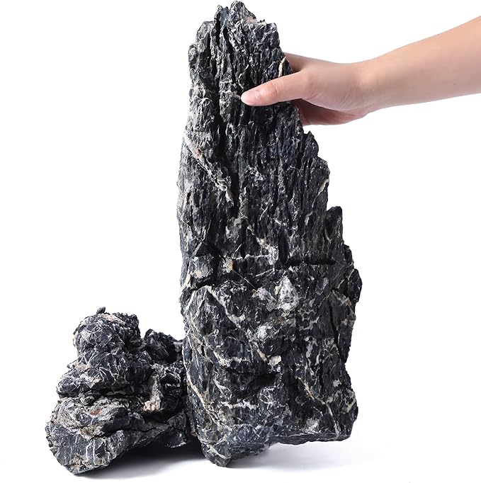 14-16 Inches Natural Seiryu Stone 2 PCS Ultra Large Aquarium Rocks for Aquascaping, Aquarium Landscaping, Terrariums, Fish Tank Decoration, Vivariums, Paludarium, Amphibian Enclosures