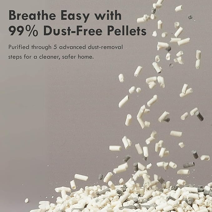 Lady N Pellet Tofu Cat Litter, Strong Clumping Ultra Absorbent, Dust-Free Low Tracking, Enviro-probiotic and Activated Carbon for Odor Control 9lb (1 Pack Unscented)